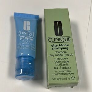 Clinique City Block Purifying Charcoal Mask+Scrub .5fl oz - New in Box
